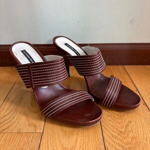 Claudia Ciuti Women's Brown Sandals Heels 9M Made in Italy Leather
